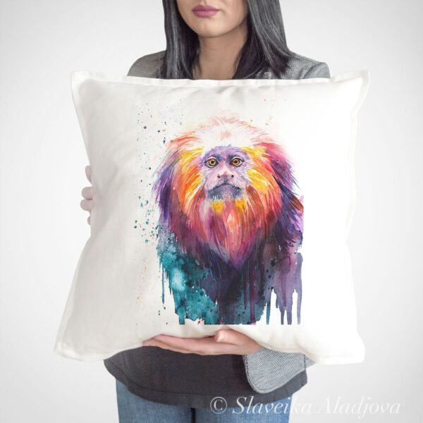 Golden lion tamarin art Pillow case