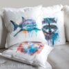Great white shark art Pillow case