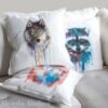Grey wolf art Pillow case