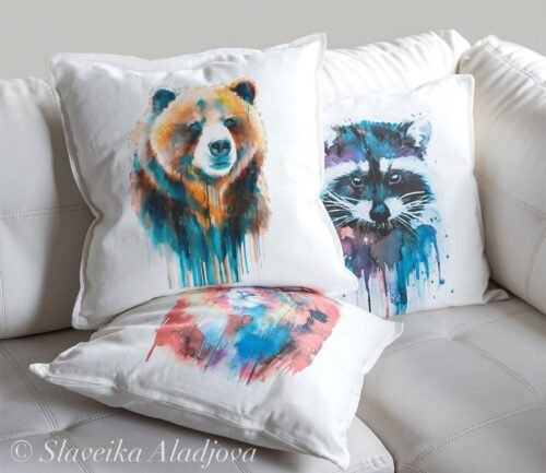 Grizzly bear art Pillow case