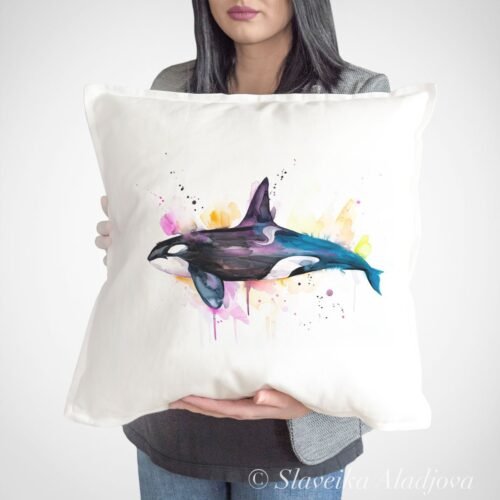 Killer whale art Pillow case
