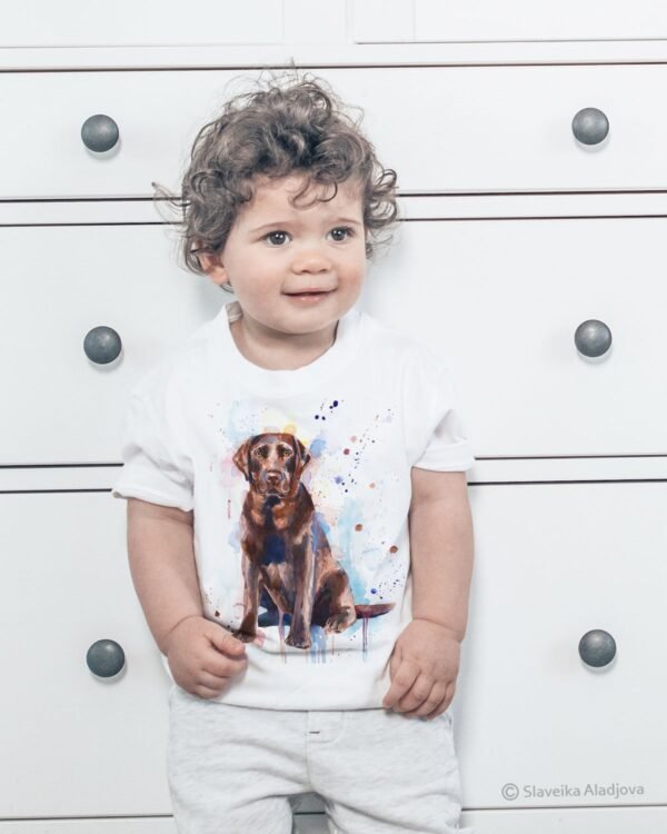 Chocolate Labrador art T-shirt