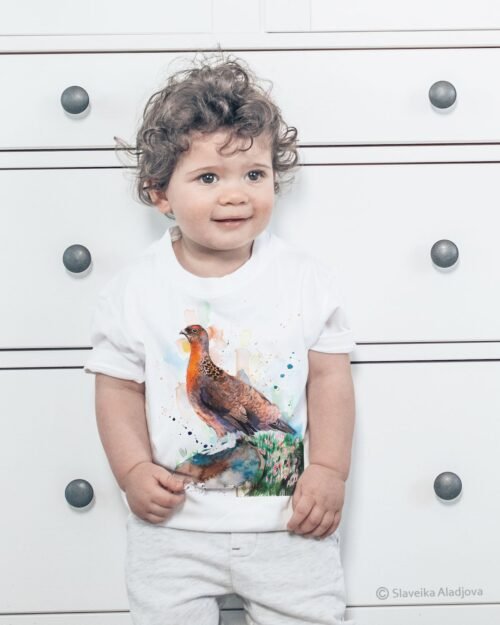 Red grouse art T-shirt