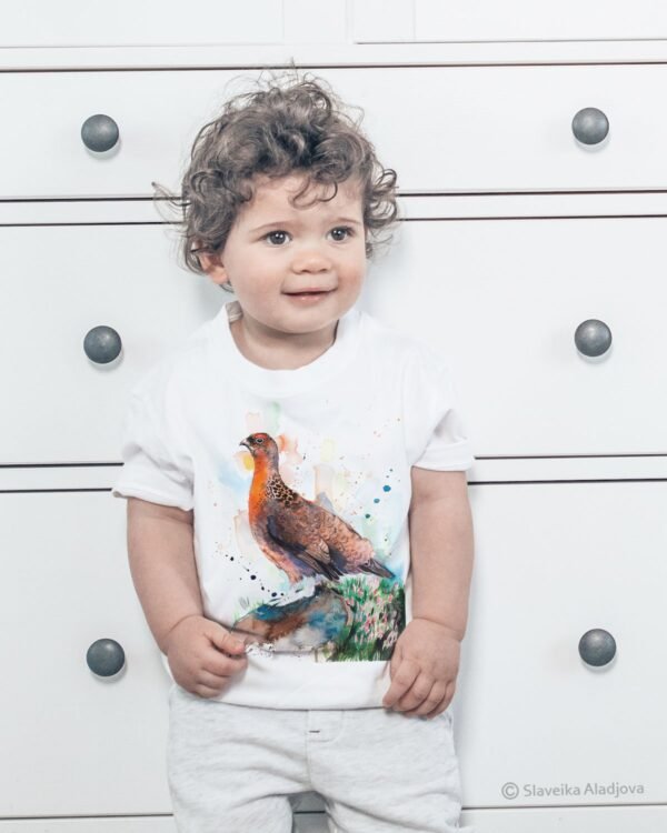 Red grouse art T-shirt