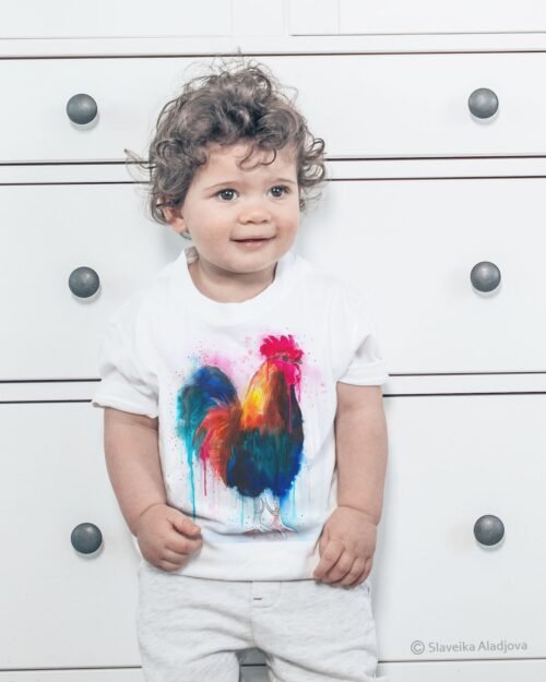 Rooster Colorful art T-shirt