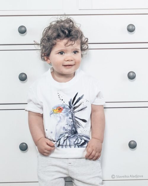 Secretary bird art T-shirt