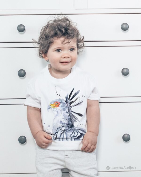 Secretary bird art T-shirt