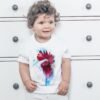 White Rooster art T-shirt
