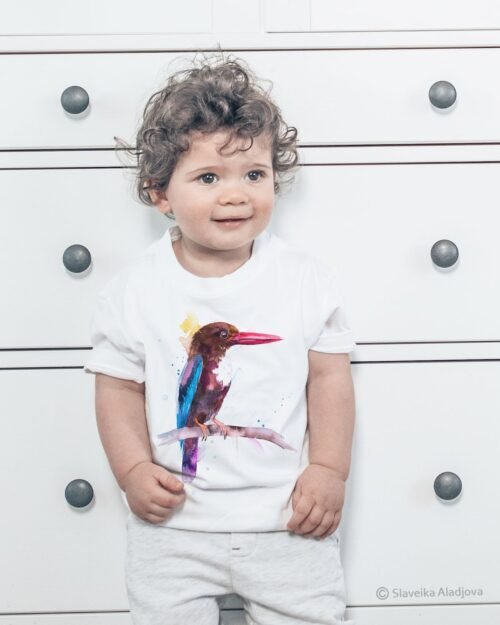 White-throated Kingfisher art T-shirt
