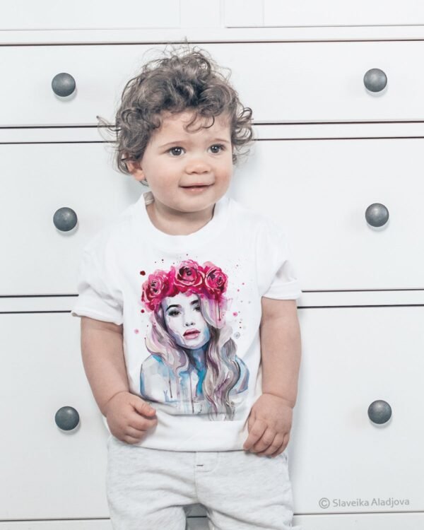 Girl portrait with succulents T-shirt