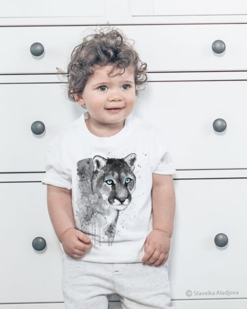 Black and white Puma art T-shirt
