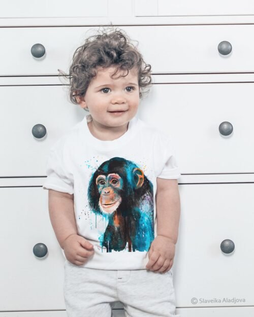 Baby Chimp Chimpanzee art T-shirt