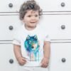 Blue wolf art T-shirt