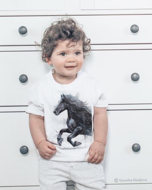 Friesian horse art T-shirt