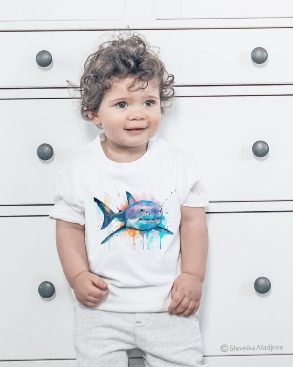 Great white shark art T-shirt