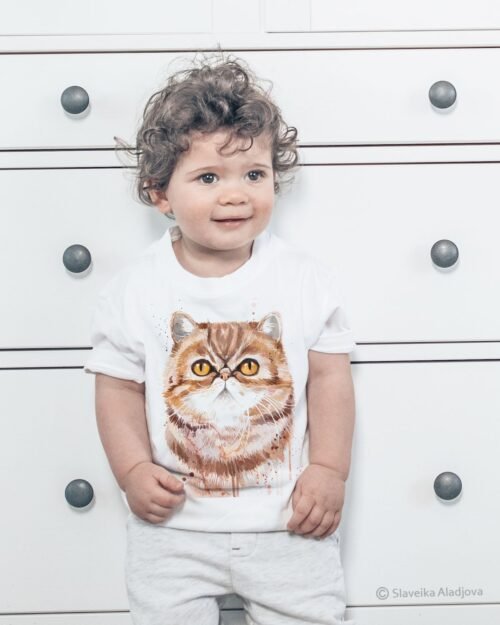 Exotic Shorthair cat art T-shirt