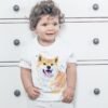 Cream Shiba Inu art T-shirt