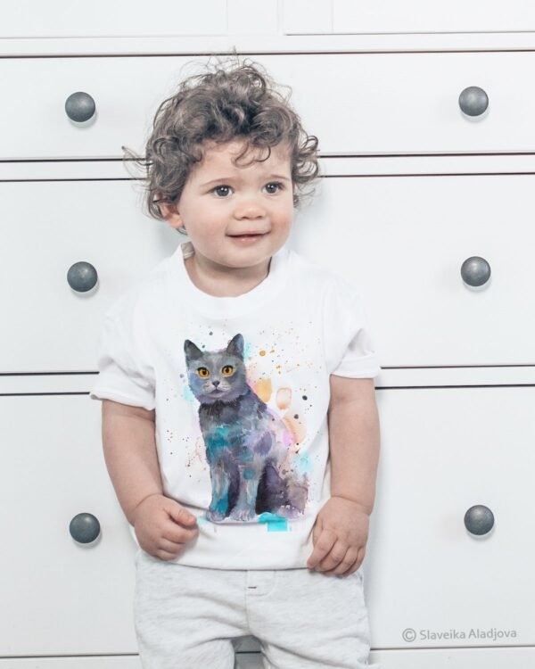 Chartreux cat art T-shirt