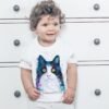 Black and white cat art T-shirt