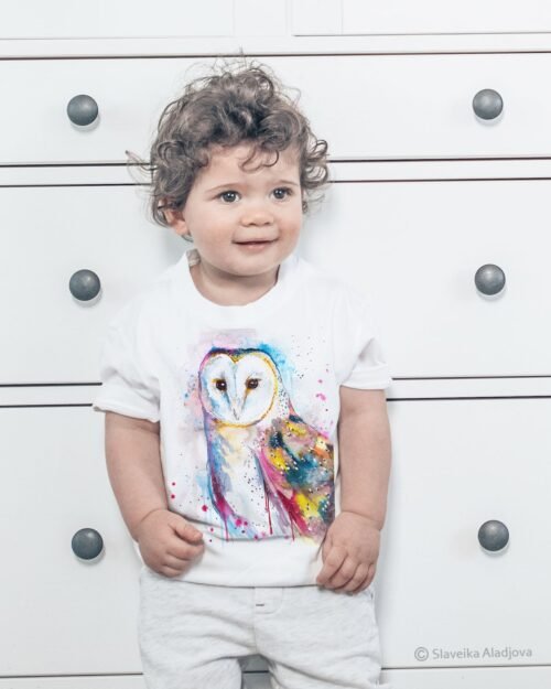Barn owl art T-shirt