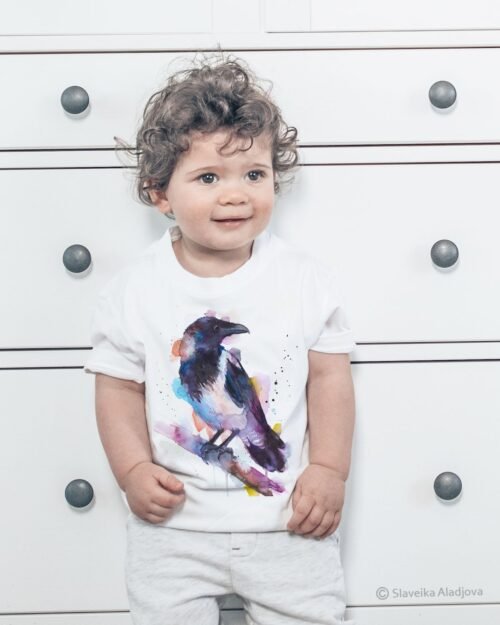 Hooded crow art T-shirt