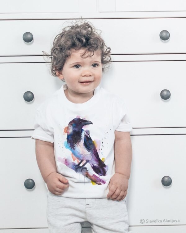 Hooded crow art T-shirt