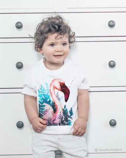 Lesser flamingo art T-shirt