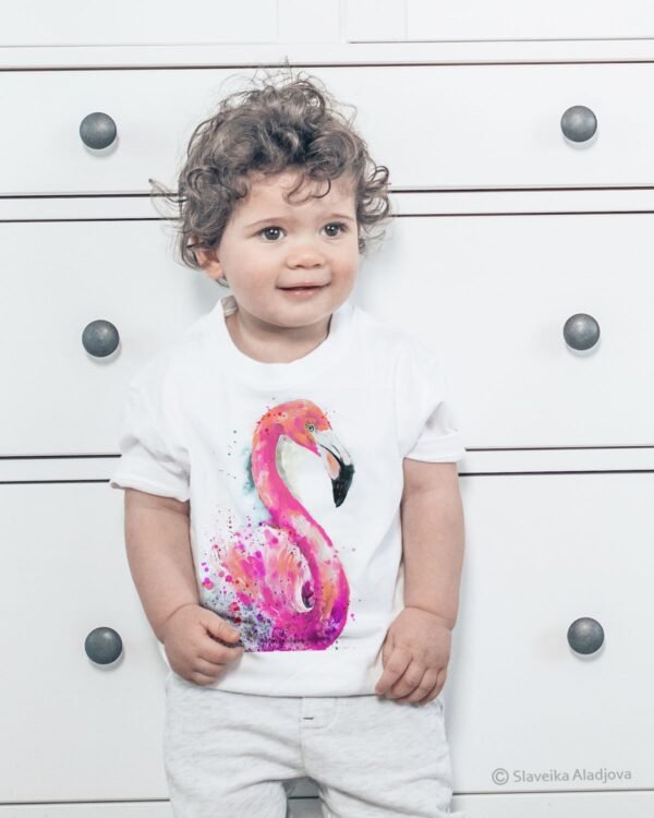 Pink Flamingo art T-shirt