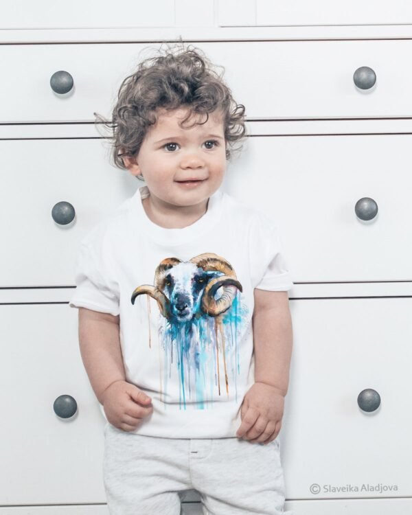 Blue Sheep art T-shirt