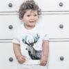 Black and white Red Deer art T-shirt