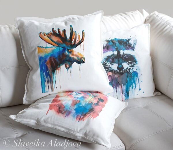 Moose art Pillow case