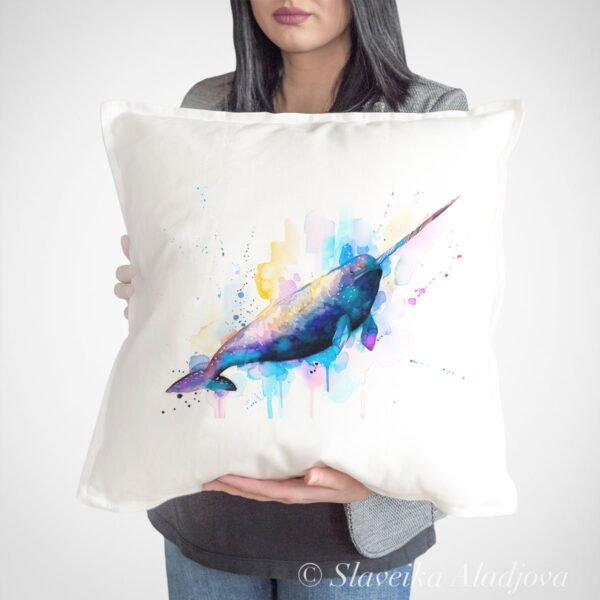 Narwhal art Pillow case
