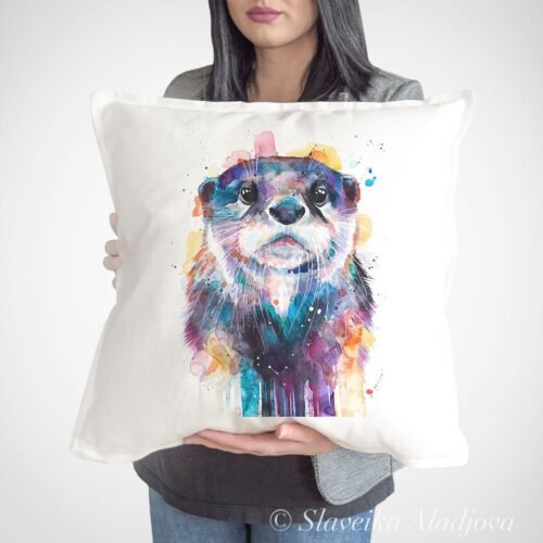 Otter art Pillow case