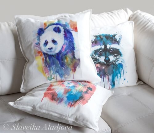 Panda bear art Pillow case