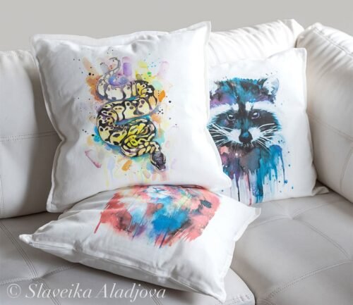 Pastel Ball Python Snake art Pillow case