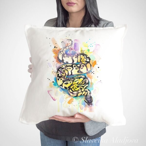 Pastel Ball Python Snake art Pillow case