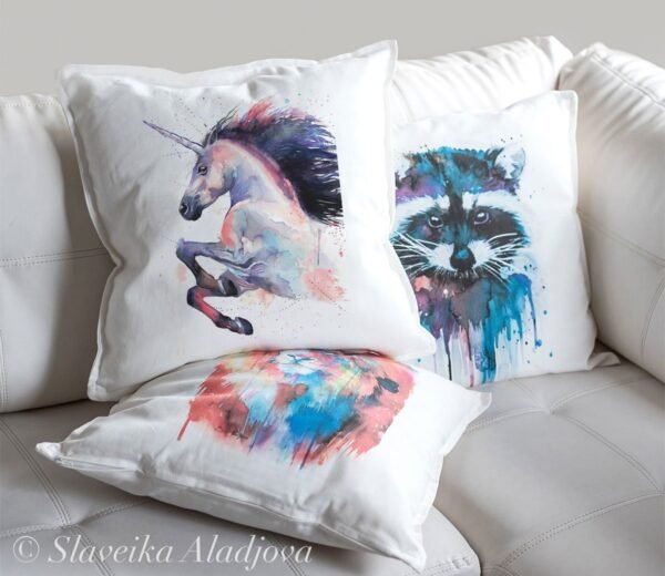 Pink Unicorn art Pillow case1 Pink Unicorn art Pillow case