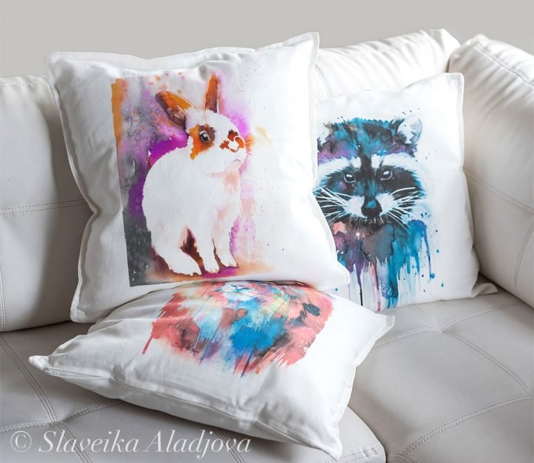 Rabbit art Pillow case