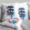 Raccoon art Pillow case