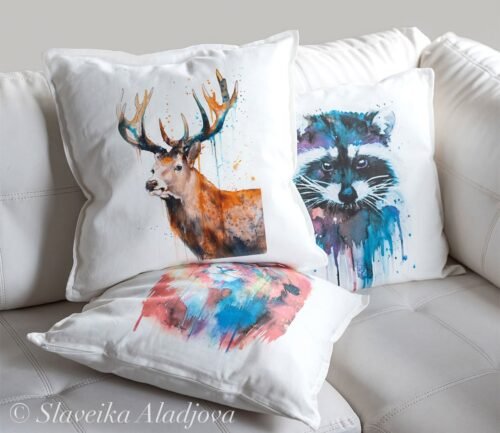 Red deer Stag art Pillow case