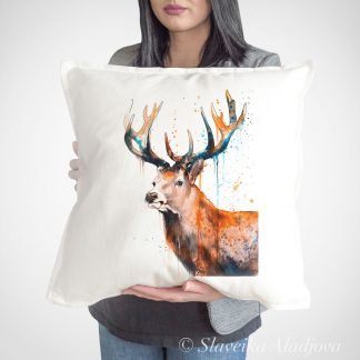 Red deer Stag art Pillow case