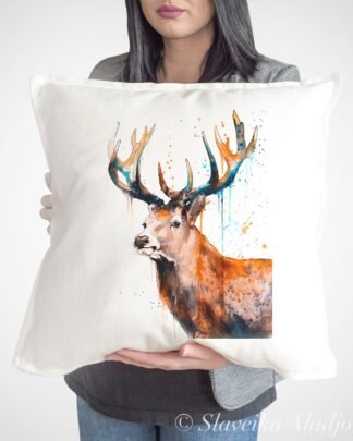 Red deer Stag art Pillow case