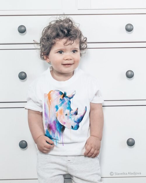 Rhino Blue art T-shirt