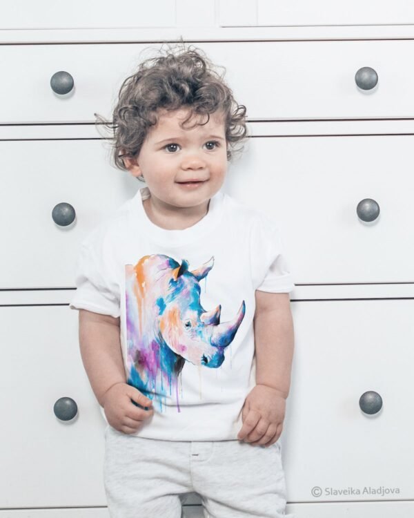 Rhino Blue art T-shirt
