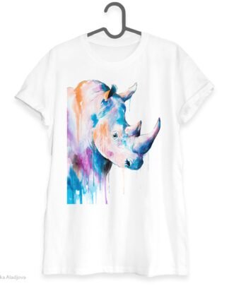 Rhino Blue art T-shirt