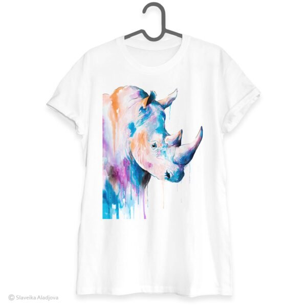 Rhino Blue art T-shirt