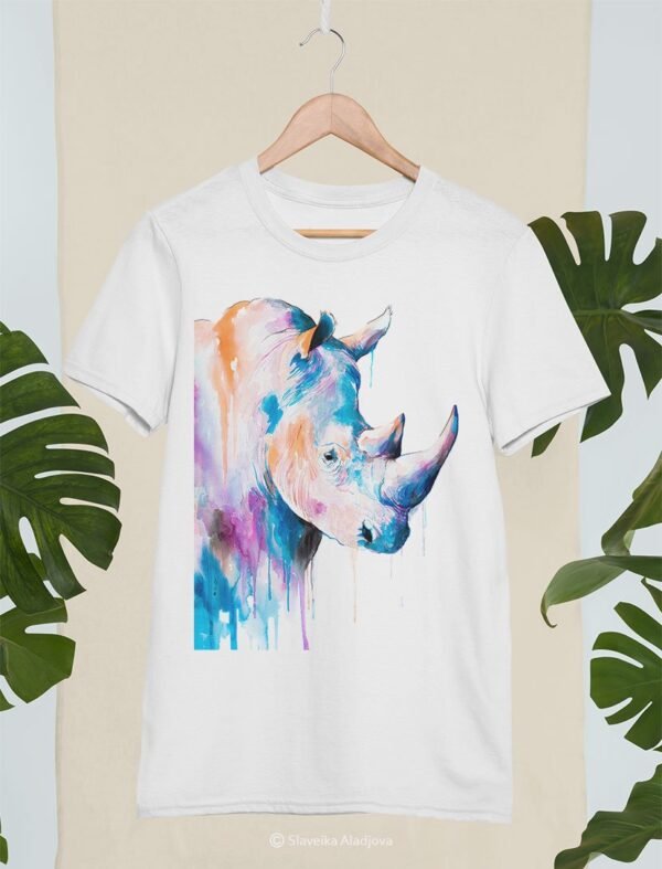 Rhino Blue art T-shirt