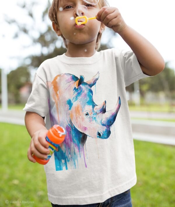 Rhino Blue art T-shirt