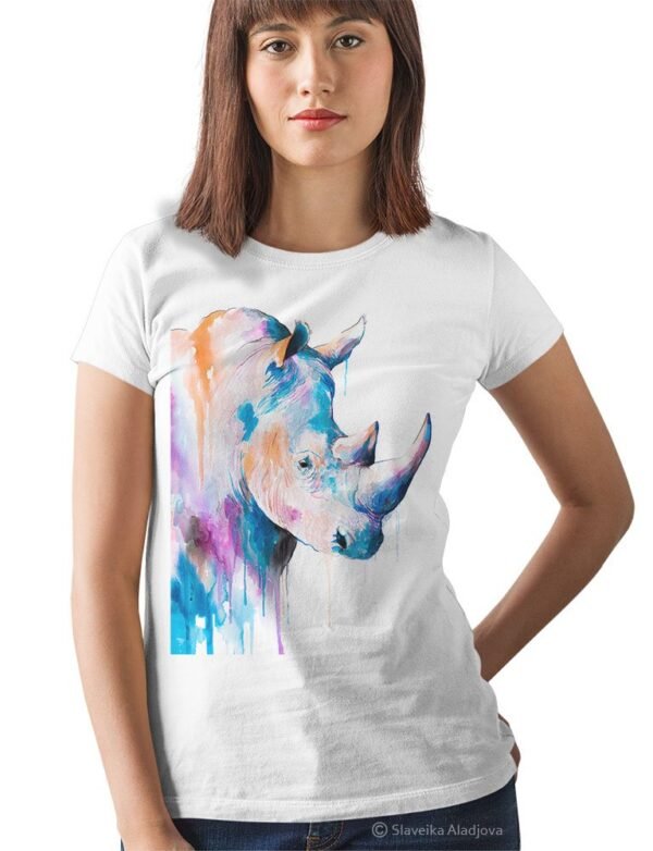 Rhino Blue art T-shirt