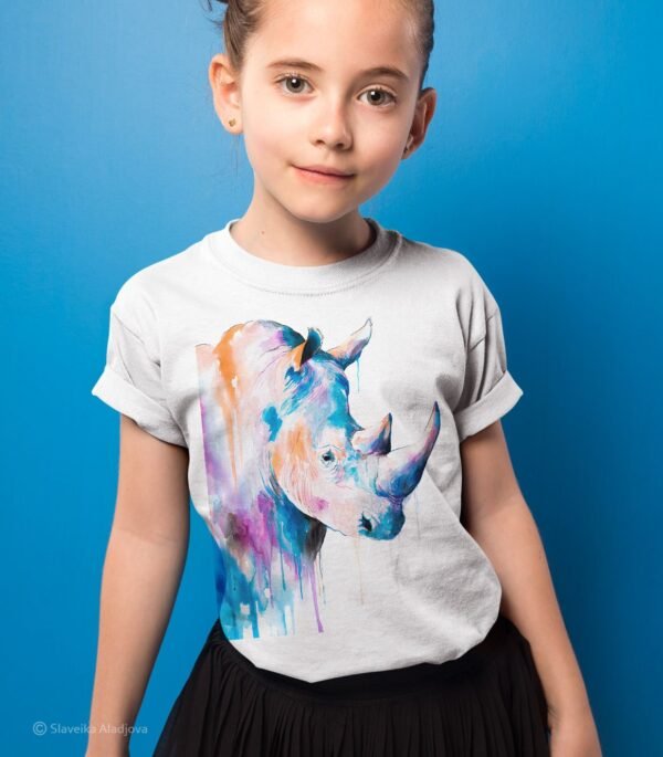 Rhino Blue art T-shirt